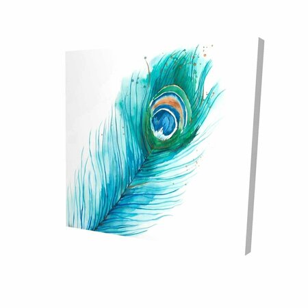 FONDO 16 x 16 in. Long Peacock Feather-Print on Canvas FO2792111